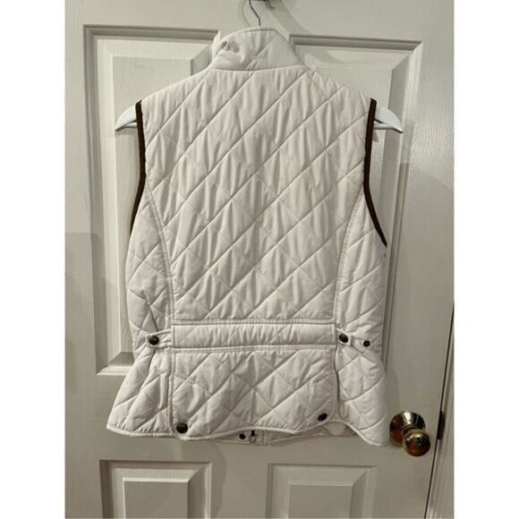 Lauren Ralph Lauren White Quilted & Brown Corduroy Vest sz M EUC - Picture 7 of 7